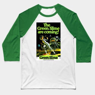 Classic Science Fiction Movie Poster - Green Slime Baseball T-Shirt